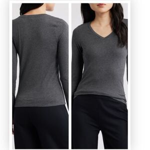 NWT Eileen Fisher Gray Vneck Easy Tunic